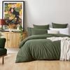 Gioia Casa 100% Cotton Vintage Washed Bed Quilt Cover Set - Khaki Green - Double