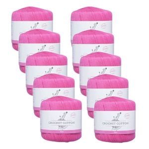 10pk Malli Super Strength 100% Cotton Crochet Knitting Yarn 3ply 50g Pink