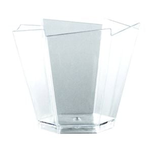 12x 10pc Partyware Mini Dish Small Serving Bowls Set Hexagon 70x59x40mm Clear