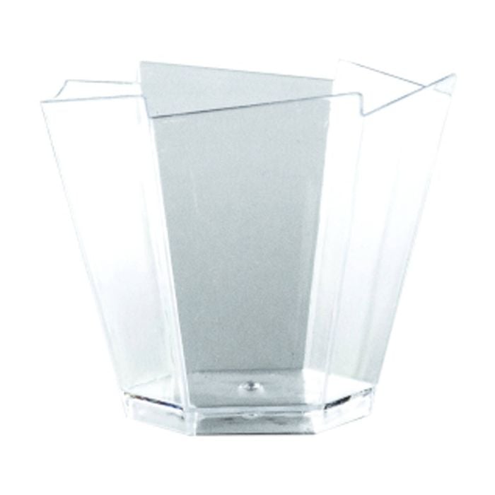 12x 10pc Partyware Mini Dish Small Serving Bowls Set Hexagon 70x59x40mm Clear