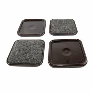 Surface Gard 64mm Square Carpet Castor Cup - 4 Pack