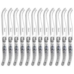 12pc Laguiole Etiquette 23.5cm Cheese Knife - Marble White
