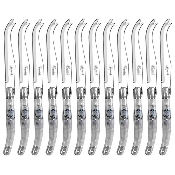 12pc Laguiole Etiquette 23.5cm Cheese Knife - Marble White