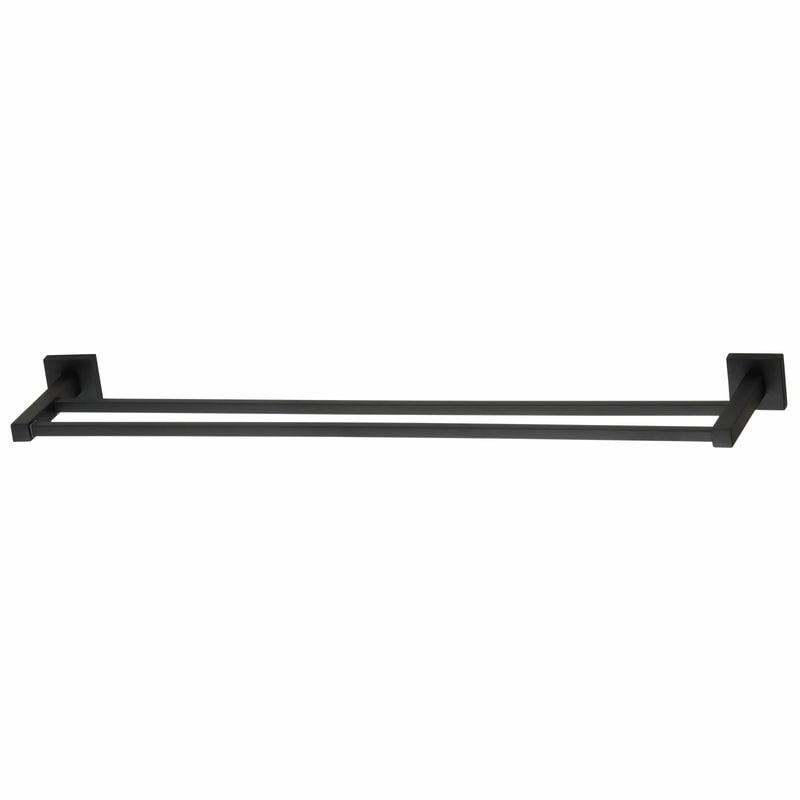 Rococo 620mm Matte Black Double Towel Rail