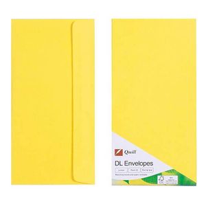 Quill Envelope 25pk 80gsm (DL) (Lemon)