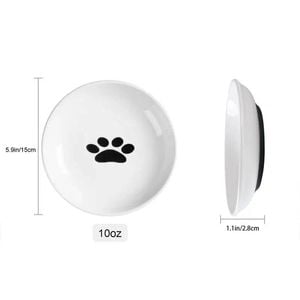 Cat Porcelain Treat Plate With Rubber Anti- Slip Backing - Paw