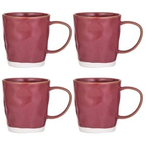 4pk Ladelle Halo Porcelain 12.5cm/350ml Mug - Burgundy