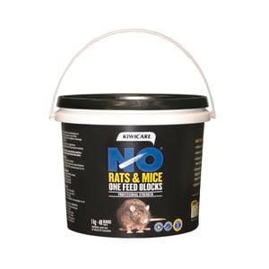 Kiwicare 1kg NO Rats & Mice One Feed Bait Blocks