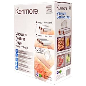 Kenmore Universal Vacuum Sealer Bag & Roll Variety Pack, 57-Pc