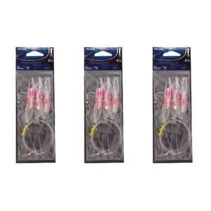 3x Wilson Rigged to Jig Rig 3 Hook Squid Style Jig Fully UV Active - Colour #2