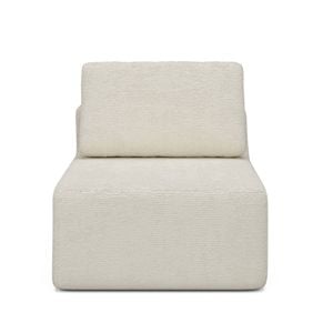 Ufurniture Single Cloud Sofa Boneless Sectional Floor Couch with Deep Seat Fluffy Comfy Modular Armless Chair Beige