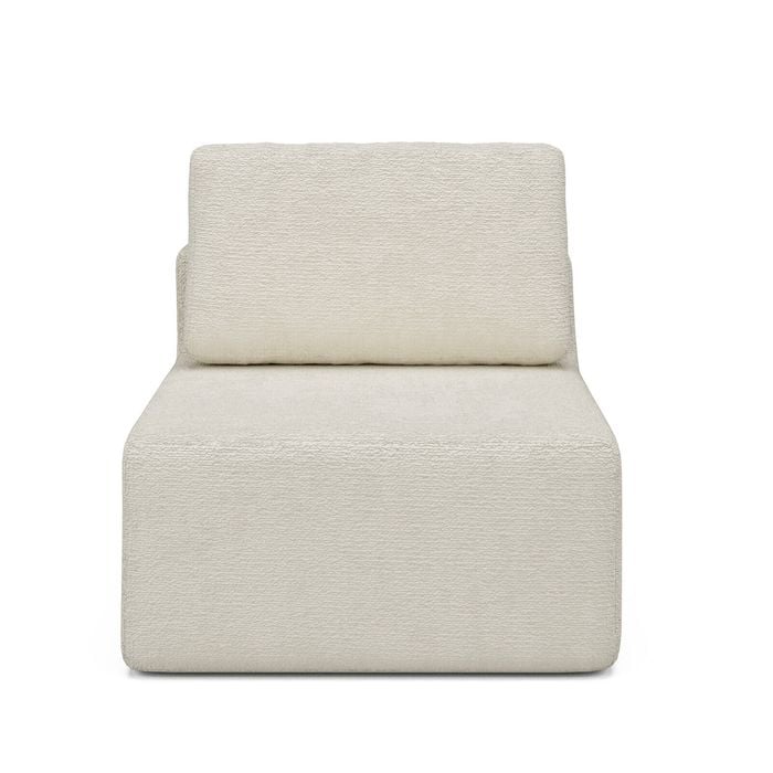 Ufurniture Single Cloud Sofa Boneless Sectional Floor Couch with Deep Seat Fluffy Comfy Modular Armless Chair Beige