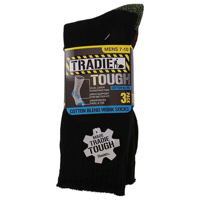 Tradie Size 7-10 Fluro Mens Socks M22549SJ - 3 Pack