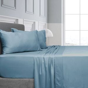 Elan King Single Bamboo Innovations Bed Sheet Set Denim - Blue