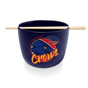 Afl Noodle Bowl With Chopsticks - Adelaide Crows - Ceramic - 490ml Capacity
