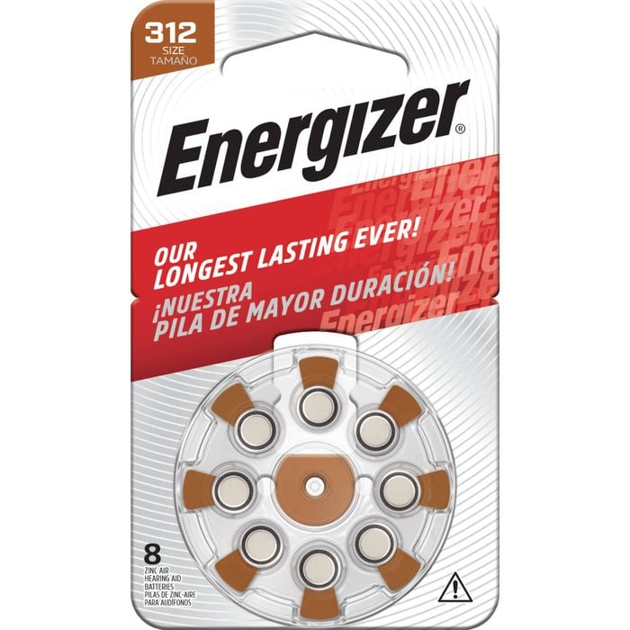 Energizer Hearing Aid Batteries AZ312 - 8 Pack