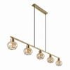 Telbix Marbell Contemporary Pendant Hanging Lamp Light Metal Glass Antique Brass Amber Gloss