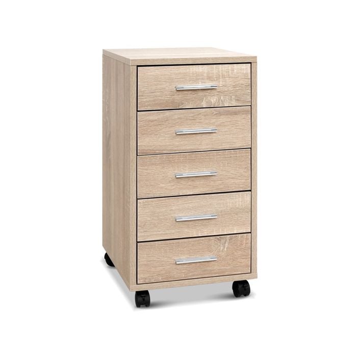 Artiss 5 Drawer Filing Cabinet Storage Drawers Wood Study Office School File Cupboard