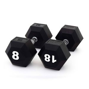 Smai The Yard - Rubber Hex Dumbbell 8kg (pair) -