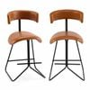 Costway Modern Bar Stool Set 2 Kitchen Counter Chair Footrest Metal