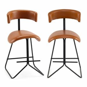 Costway Modern Bar Stool Set 2 Kitchen Counter Chair Footrest Metal