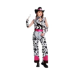 More Than Party Cowgirl Costume Cowprint Design Pink Details Adult Outfit M/L