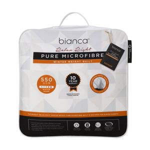 Bianca Relax Right Pure Microfibre Quilt 550gsm Home Bedding White Double Bed
