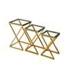 Elegant Collections Gold Bella Glass Side Table Set