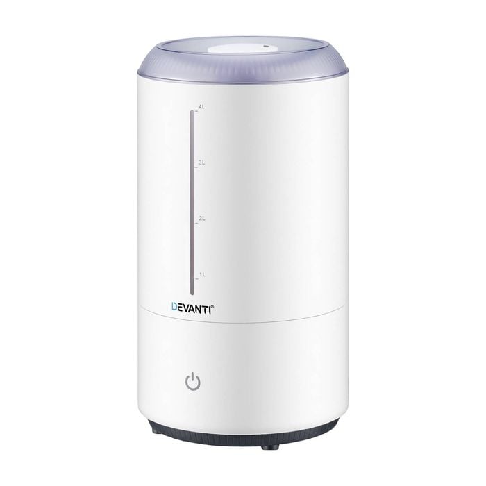 Devanti 4l Ultrasonic Humidifier And Diffuser Top Fill White