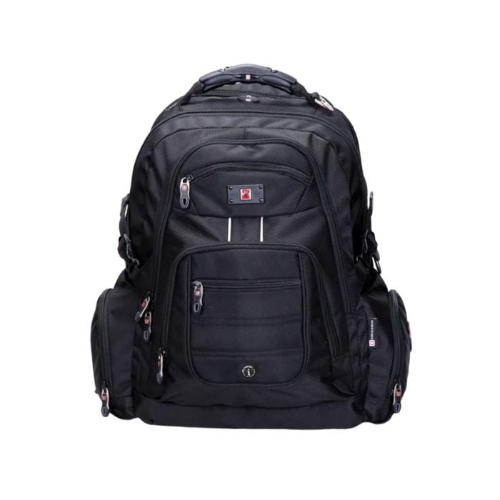 Swisswin Swiss waterproof 17" laptop School Travel Backpack - Black