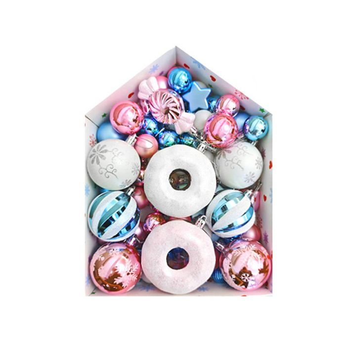 Catzon 72 Pcs Christmas Ball Ornaments with Multi Cute Shapes for Party Wedding Holiday-Set 4