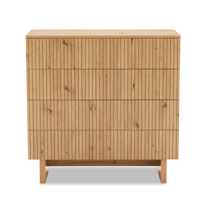 Big Lot 100cm Artisian Oak Giselle 4 Drawer Tall Chest