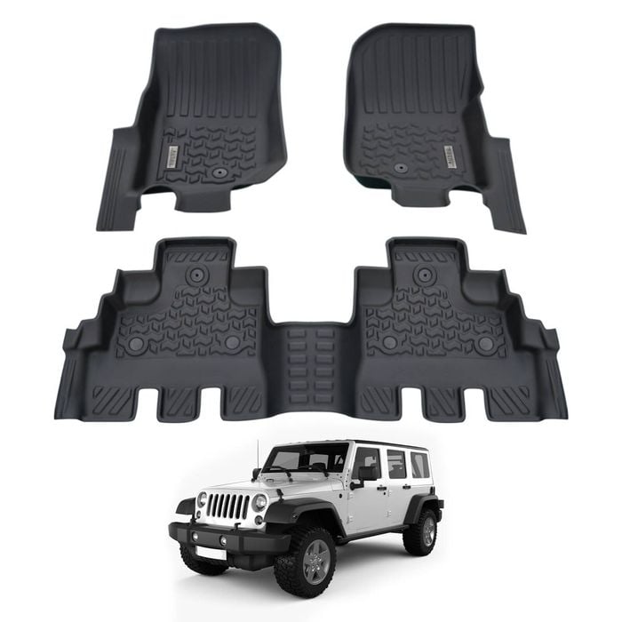 AUSGO 5D Car Floor Mats for Jeep Wrangler JK Series 4Door 2012 2018 Bunnings Australia