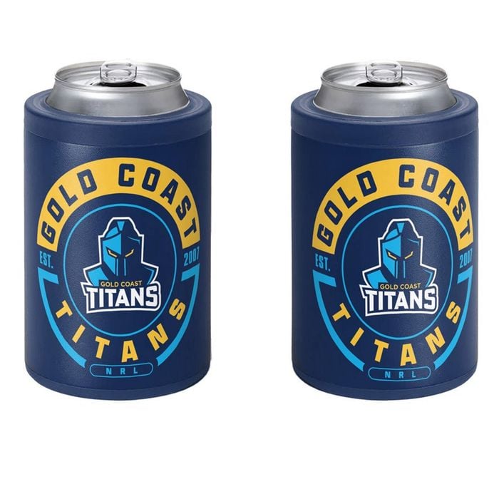 Gold Coast Titans NRL Insulated Stainless Steel Can Cooler With Twist Top Lid