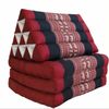 Large Thai Triangle Pillow - 3 Fold Floor Cushion | 100% Kapok Filled - Red Design