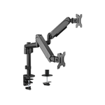 Brateck Pole-Mounted Gas Spring Dual Monitor Arm - Black
