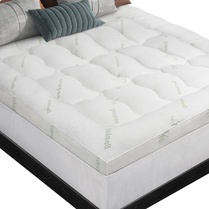 STARRY EUCALYPT Bamboo Fibre Pillowtop Mattress Topper Underlay Pad 9cm Queen