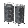 SOGA 2X 4 Tier Steel Rotating Cart with Wheels