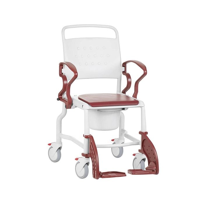 Commode Chair - Versatile, Durable and Comfortable German Design, 130kg Capacity - Red