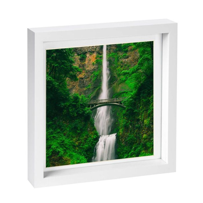 Nicola Spring 10" X 10" White 3d Box Photo Frame - 8" X 8" Mount