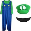 P&P Green Luigi Kids Costume Set L 5 7 Years Jumpsuit Hat Gloves