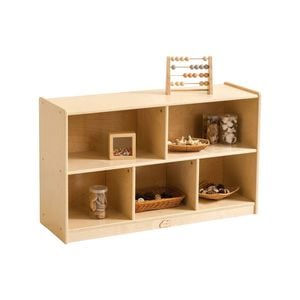 Jooyes 5 Cubby Cabinet Kids Bookshelf Organiser Storage - H60.5cm - Oak | 100cm | Toys Storage Cabinet