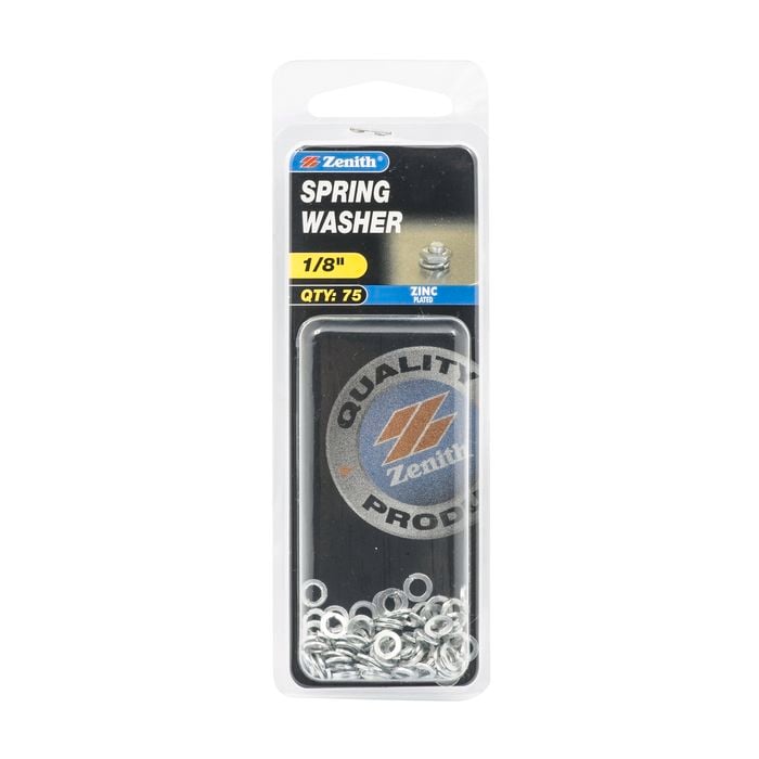 Zenith 1/8" Zinc Plated Spring Washer - 75 Pack