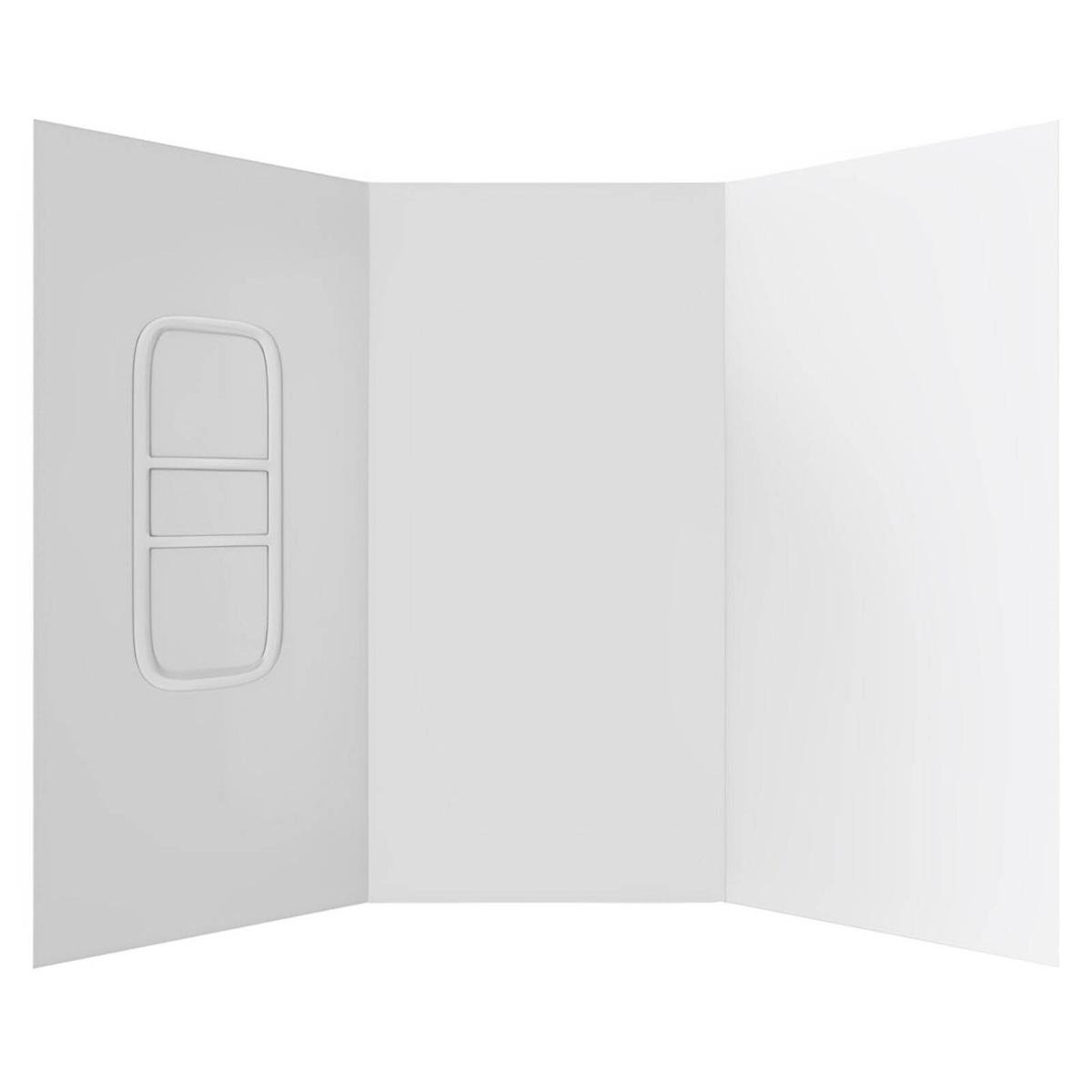 Stein 750 x 900 x 2000mm White 3-Sided Moulded Wall Shower Liner ...