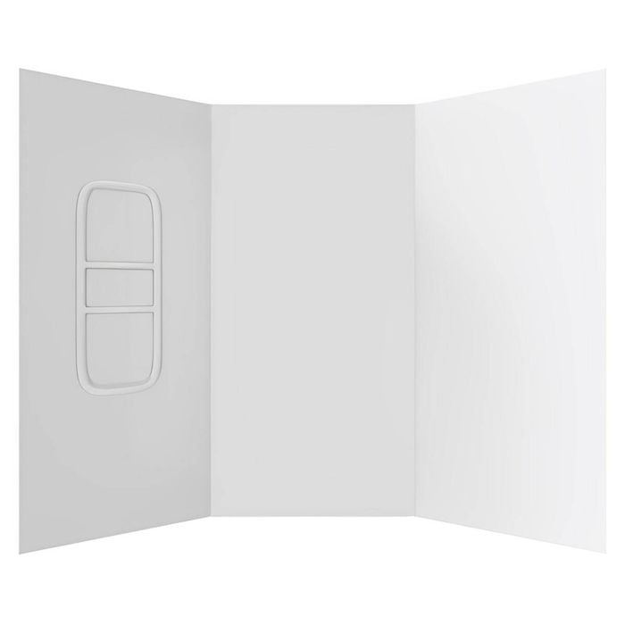 Stein 750 x 900 x 2000mm White 3-Sided Moulded Wall Shower Liner 