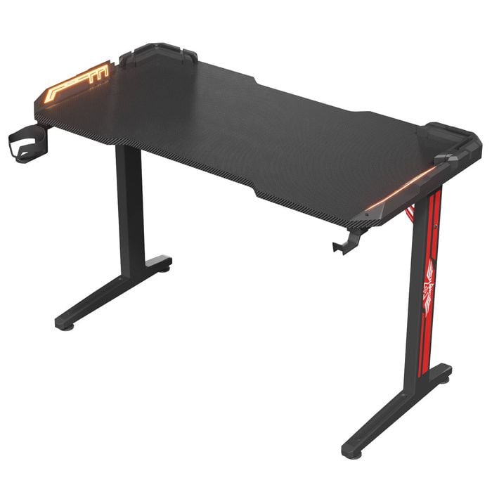 Ufurniture Gaming Desk with Led Light Black 120cm