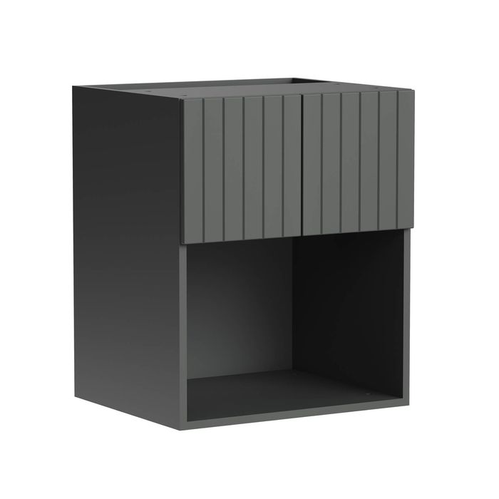 Kaboodle 600mm Grey Fig V-Groove Wall Microwave Cabinet