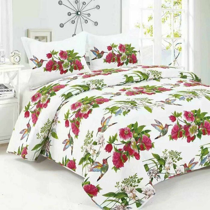 100% Cotton Coverlet Set Hummingbird Multi - Queen