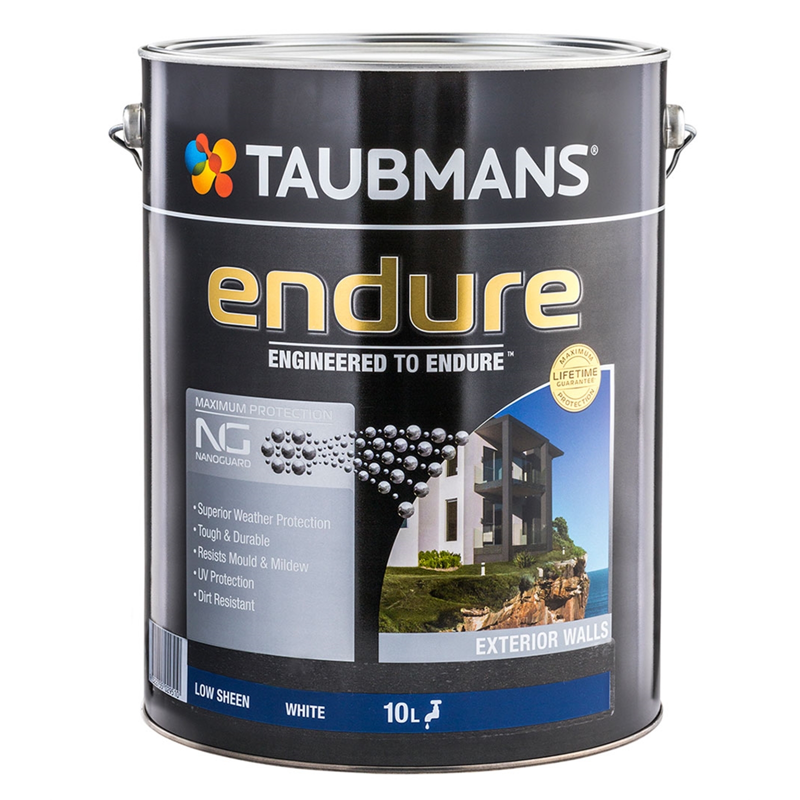 Taubmans Endure 10L Low Sheen White Exterior Paint product image