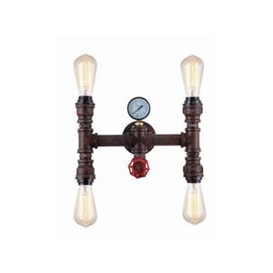 CLA Lighting STEAM Interior Aged Iron Pipe Wall Light- 4Lt